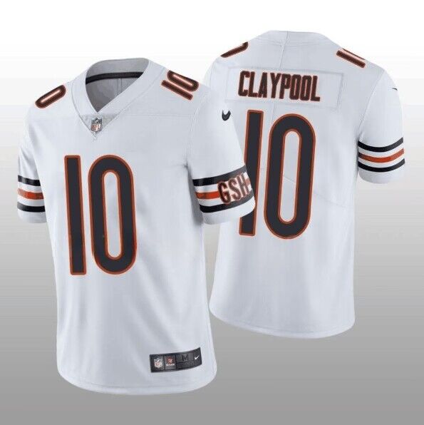 Men's Chicago Bears #10 Chase Claypool White Vapor Untouchable Limited Stitched Football Jersey